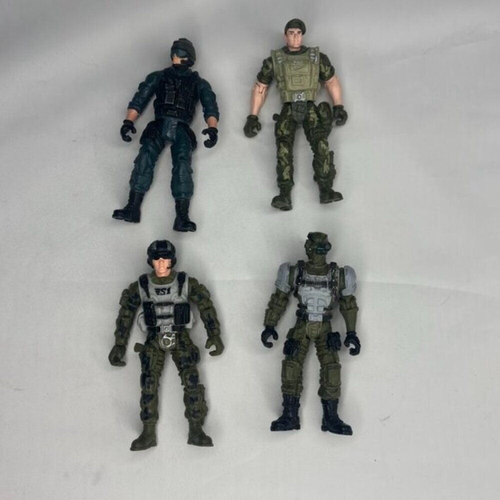 Lot of 4 Vintage Chap Mei Military Action Figures